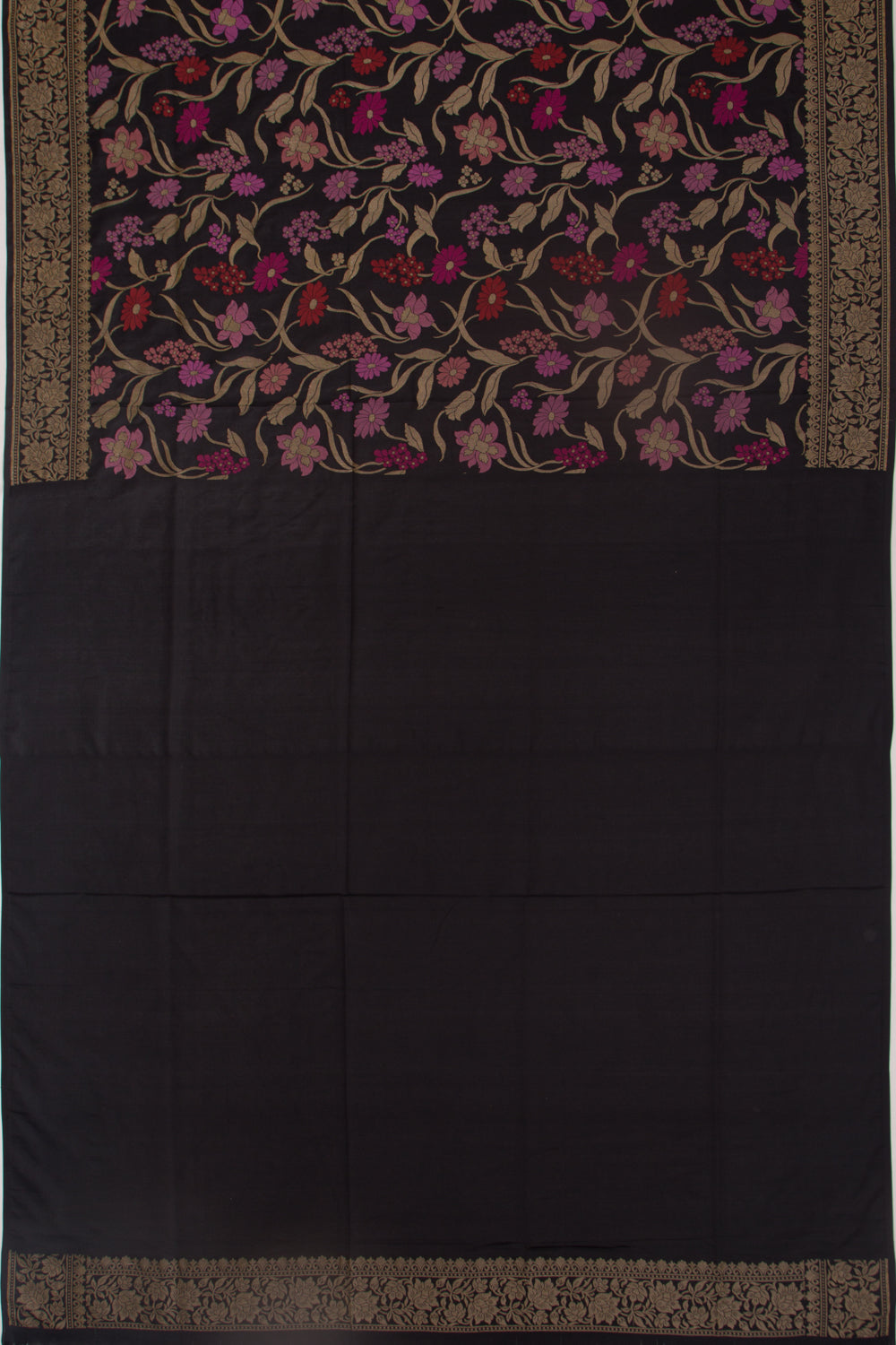 Banarasi Silk Jaal Black Saree