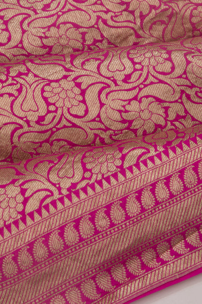 Baluchari Bandhani Mesh Work Pink Saree