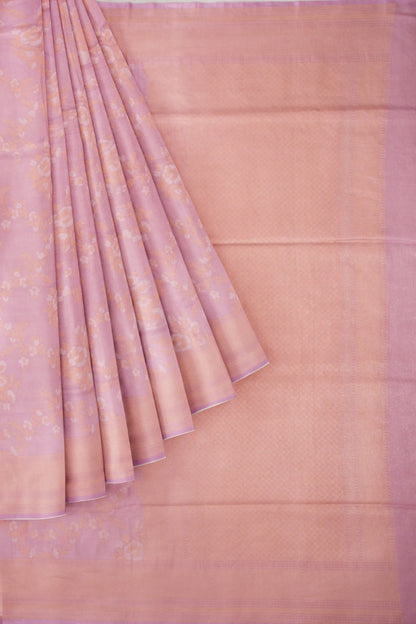 Banarasi Silk Jaal And Butta Lavender Saree