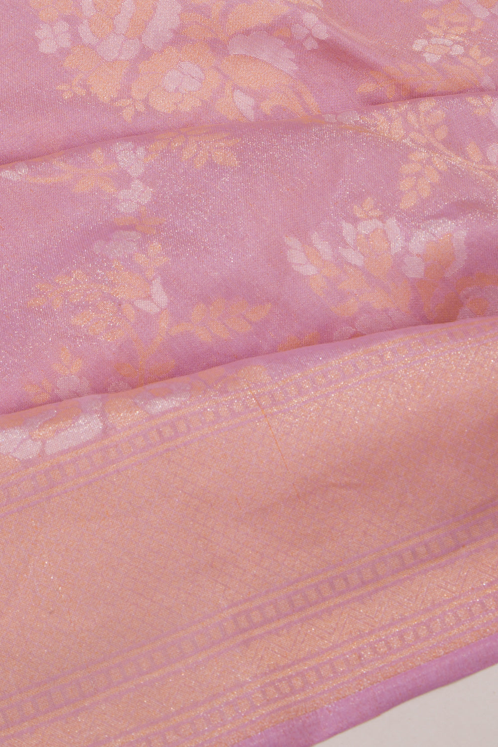Banarasi Silk Jaal And Butta Lavender Saree