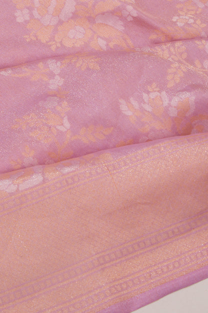 Banarasi Silk Jaal And Butta Lavender Saree