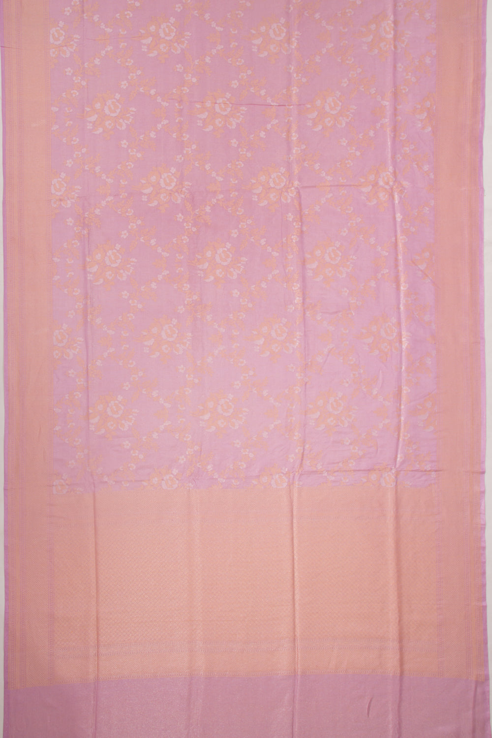 Banarasi Silk Jaal And Butta Lavender Saree