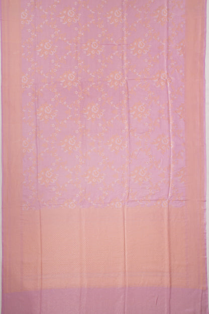 Banarasi Silk Jaal And Butta Lavender Saree