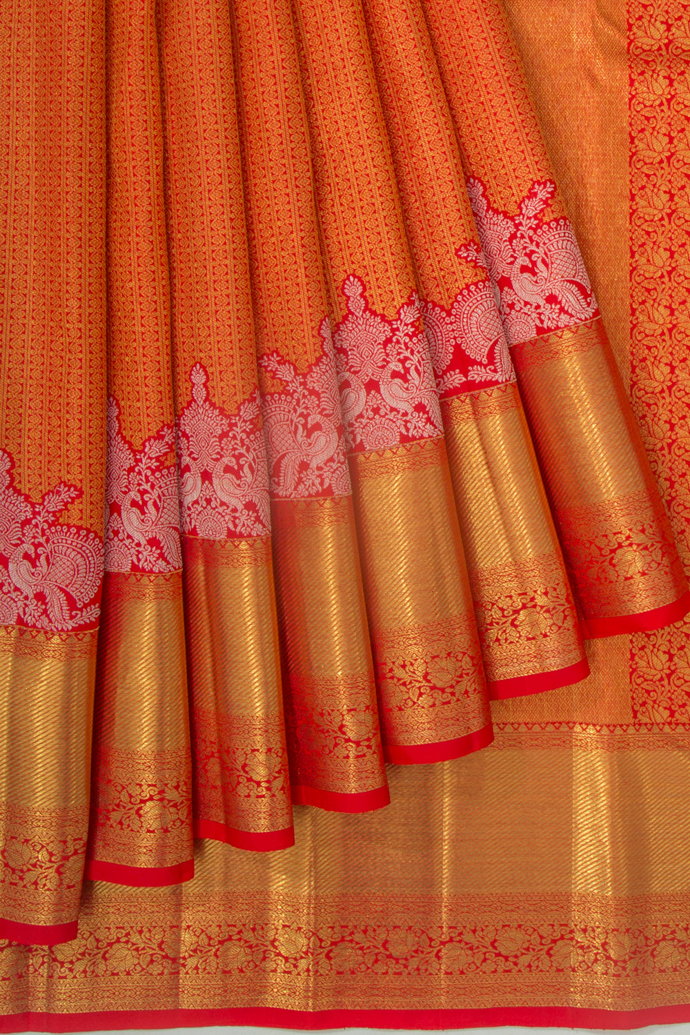 Kanchipuram Silk Brocade Red Saree