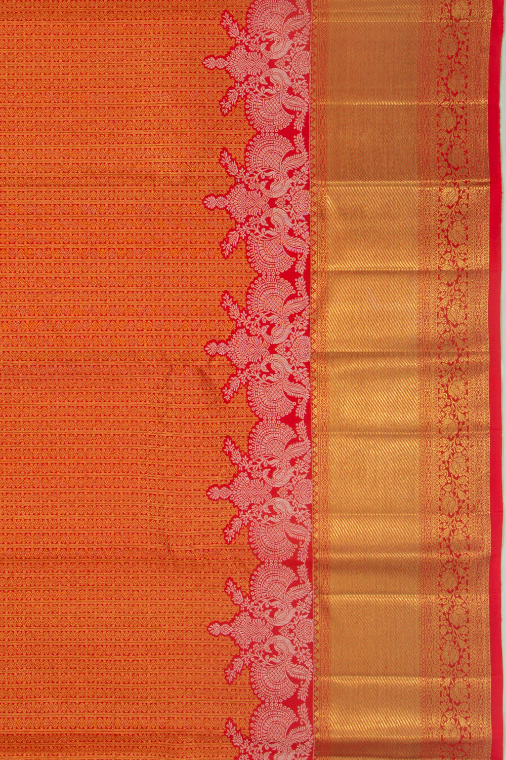 Kanchipuram Silk Brocade Red Saree