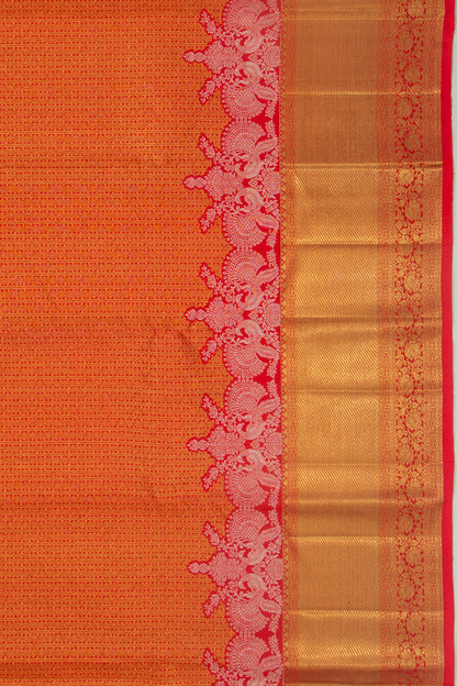 Kanchipuram Silk Brocade Red Saree