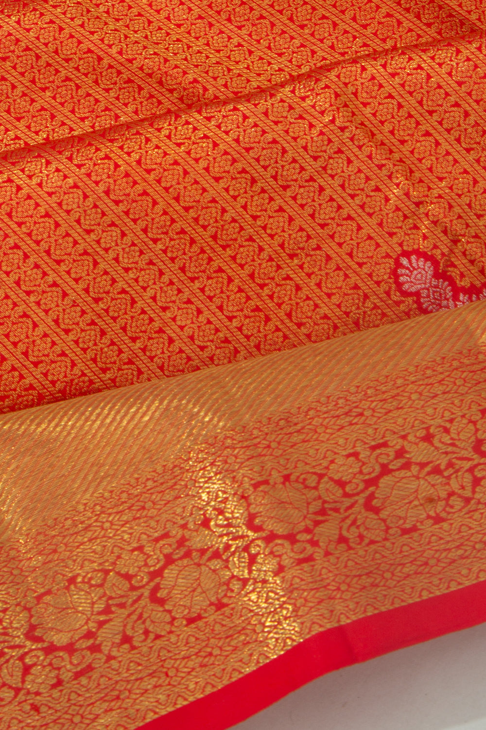 Kanchipuram Silk Brocade Red Saree