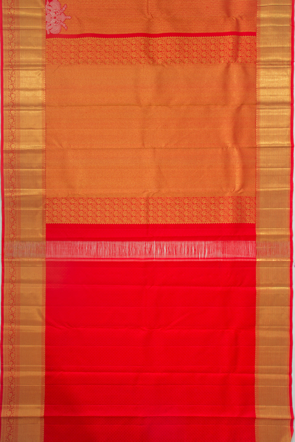 Kanchipuram Silk Brocade Red Saree