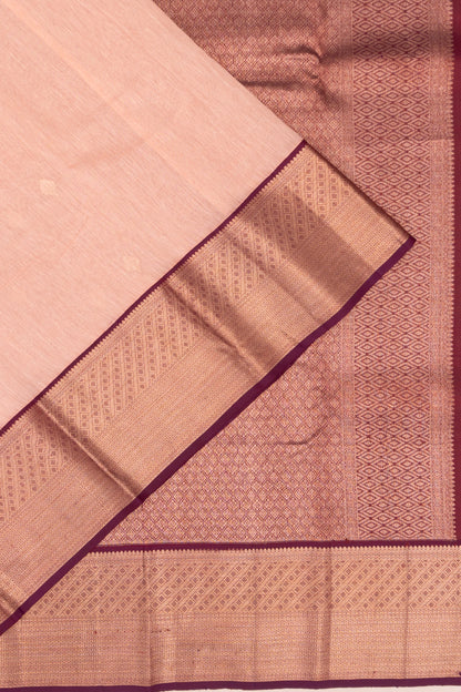 Kanchipuram Linen Butta Peach Saree