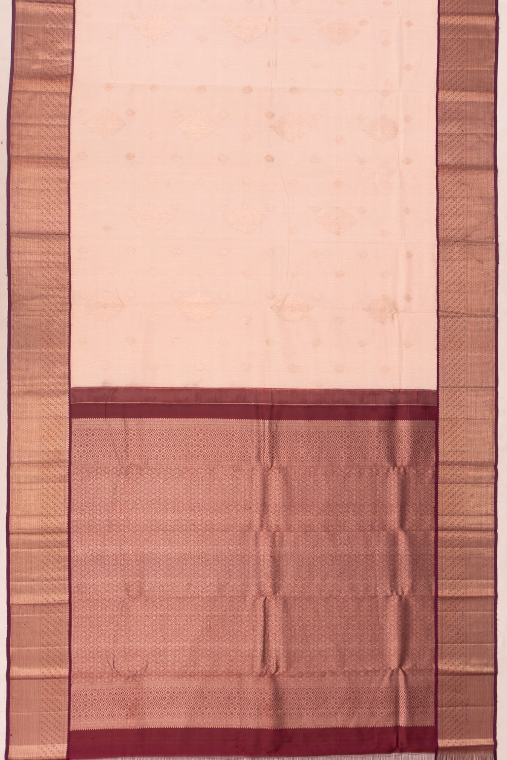 Kanchipuram Linen Butta Peach Saree