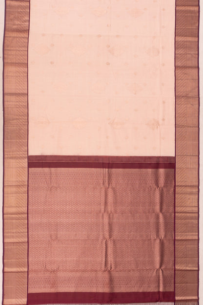 Kanchipuram Linen Butta Peach Saree