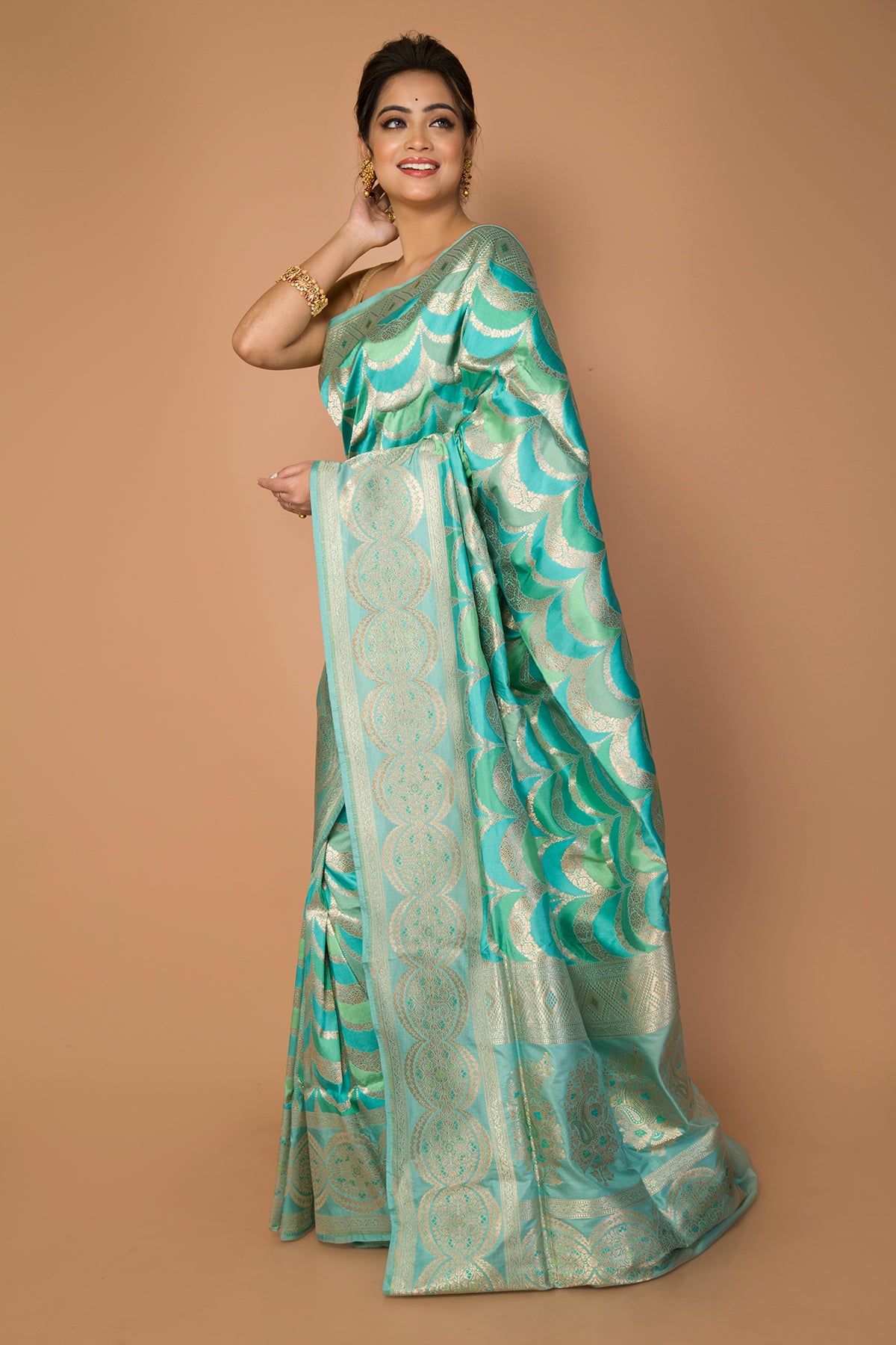 Banarasi Silk Jaal Sky Blue Saree