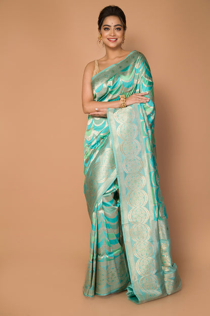Banarasi Silk Jaal Sky Blue Saree