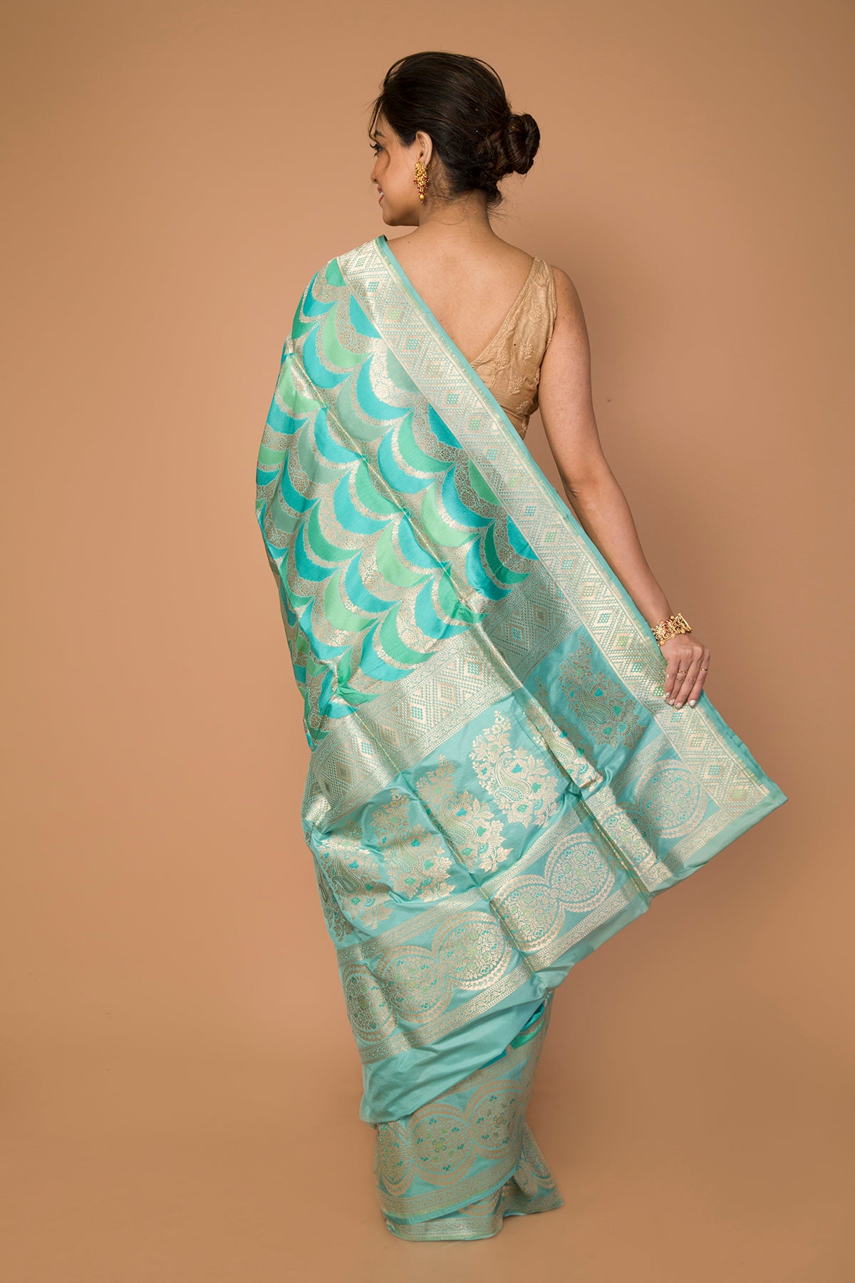 Banarasi Silk Jaal Sky Blue Saree