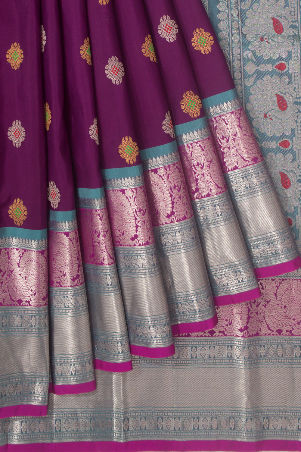 Kanchipuram Silk Butta Purple Saree