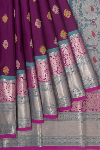 Kanchipuram Silk Butta Purple Saree