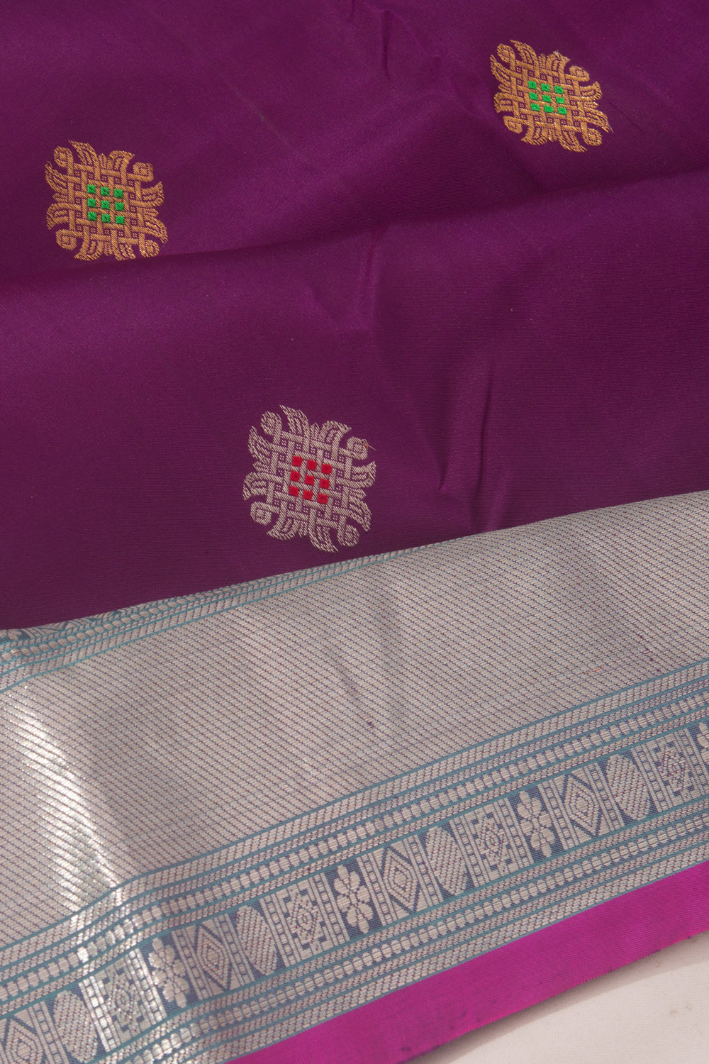 Kanchipuram Silk Butta Purple Saree