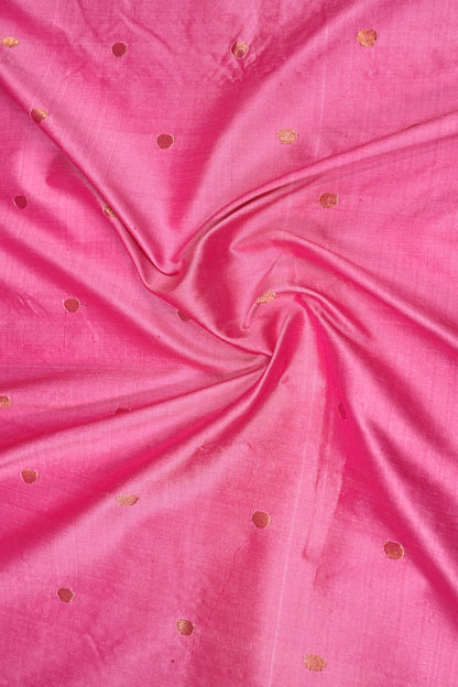 Paithani Silk Butta Pink Saree With Triple Muniya Motifs