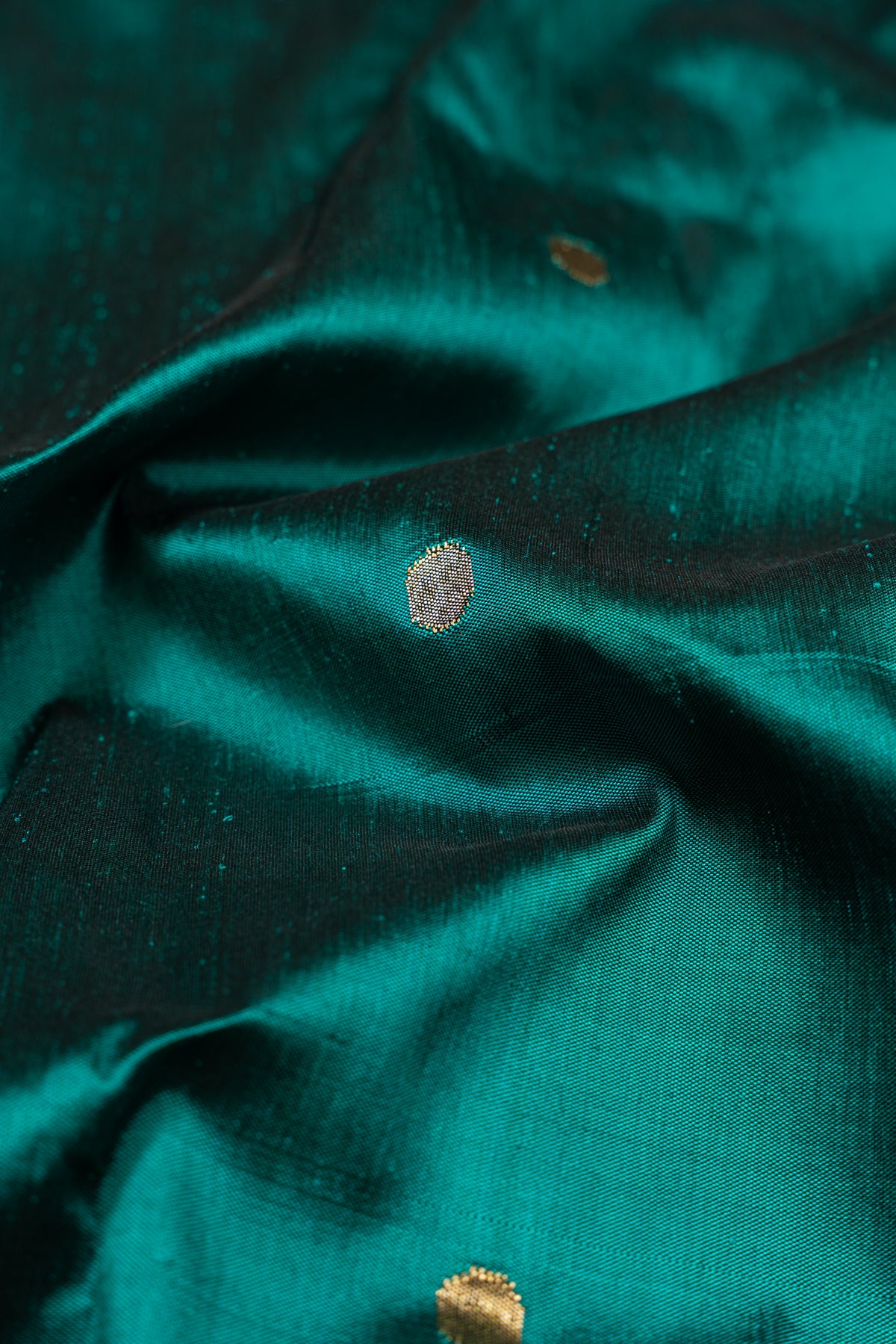 Paithani Silk Butta Teal Green Saree With Triple Muniya Border