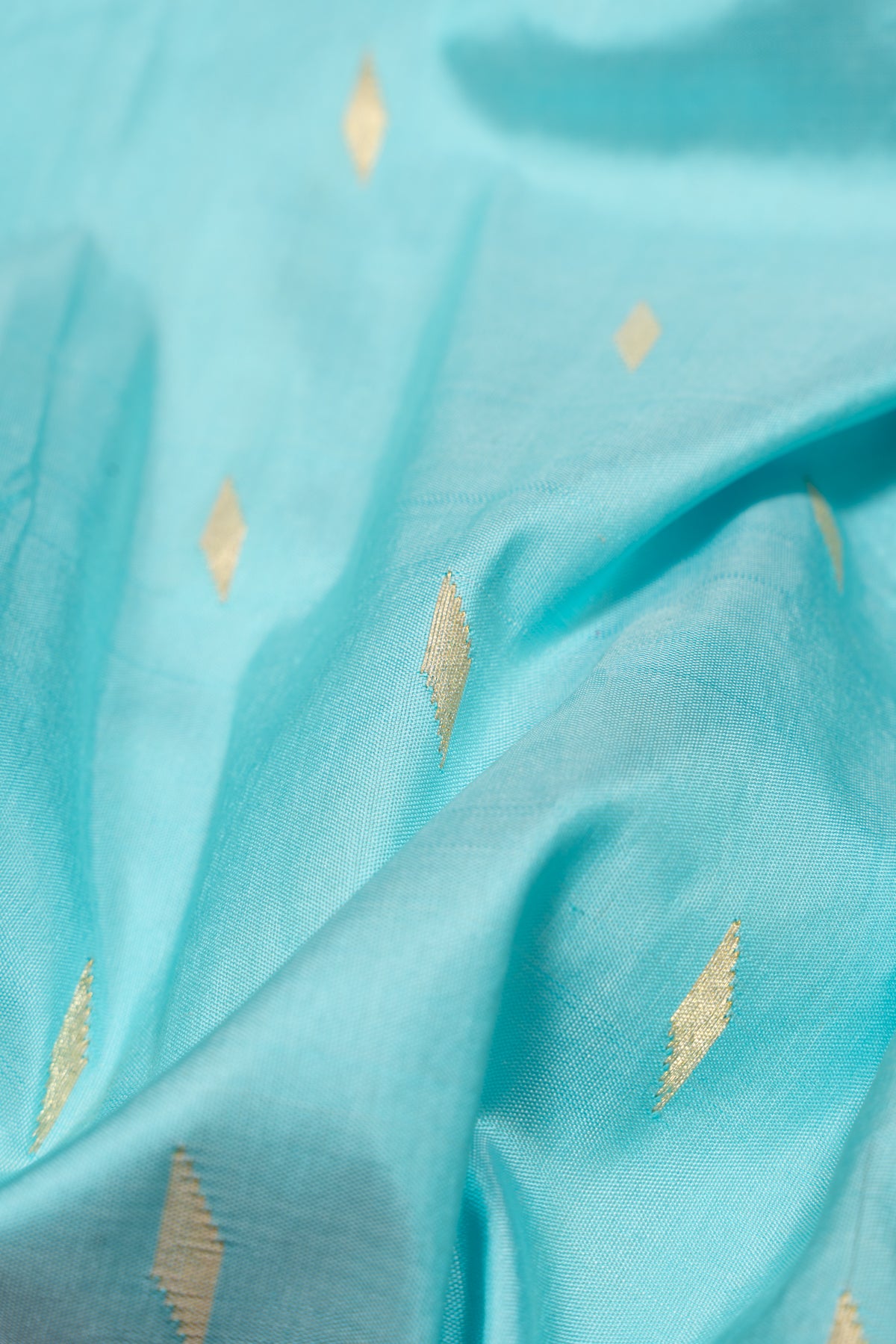 Paithani Silk Butta Sky Blue Saree With Akruthi Border