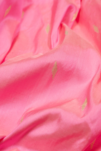 Paithani Silk Butta Baby Pink Saree With Akruthi Border