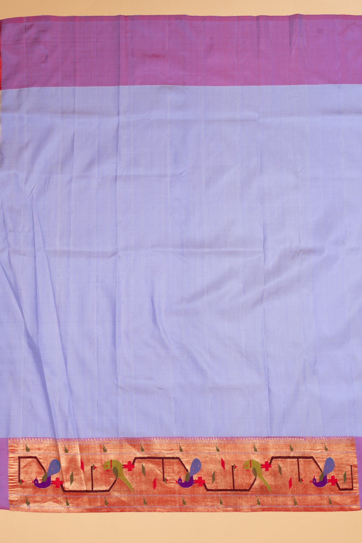 Paithani Silk Butta Lavender Saree With Akruthi Border