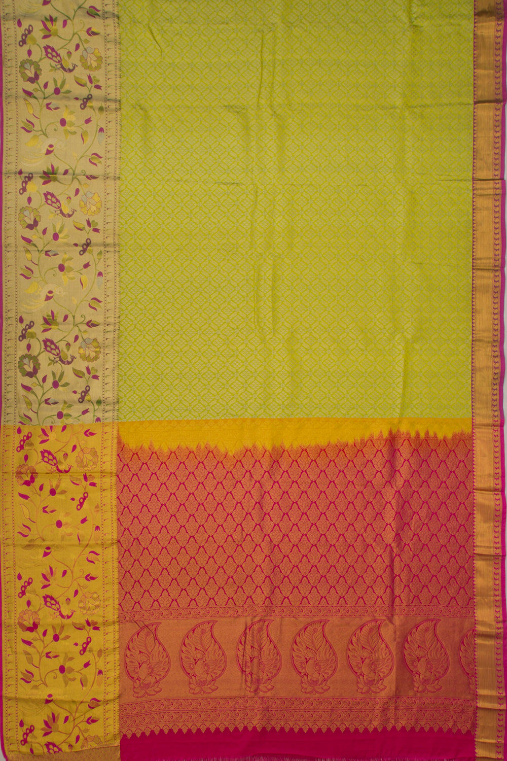 Taranga Kanchi Silk Brocade Pastel Green Saree With Paithani Inspired Border