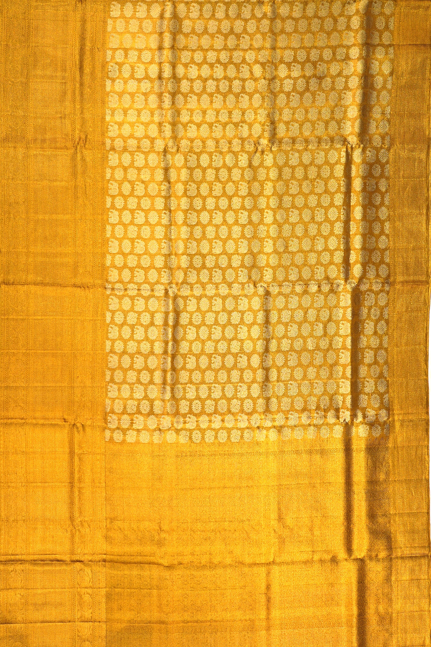 Kanchipuram Silk Tissue Butta Gold Saree