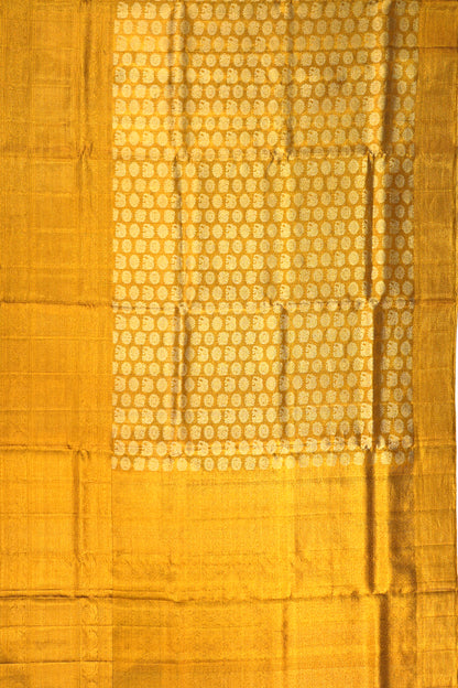 Kanchipuram Silk Tissue Butta Gold Saree