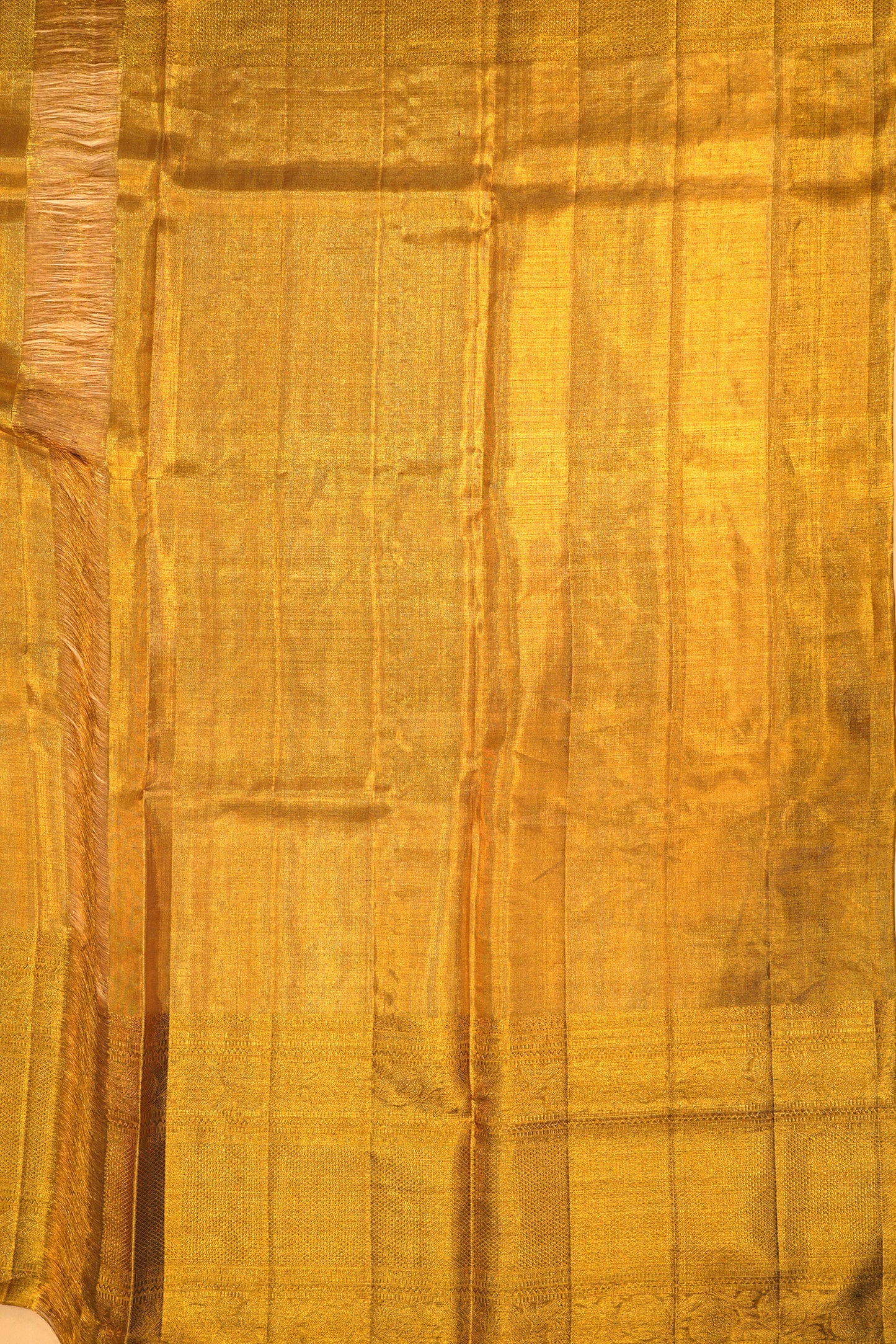 Kanchipuram Silk Tissue Butta Gold Saree
