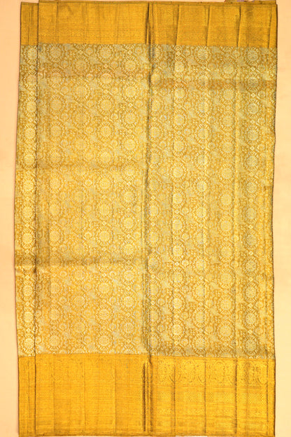 Kanchipuram Silk Tissue Brocade Gold Saree