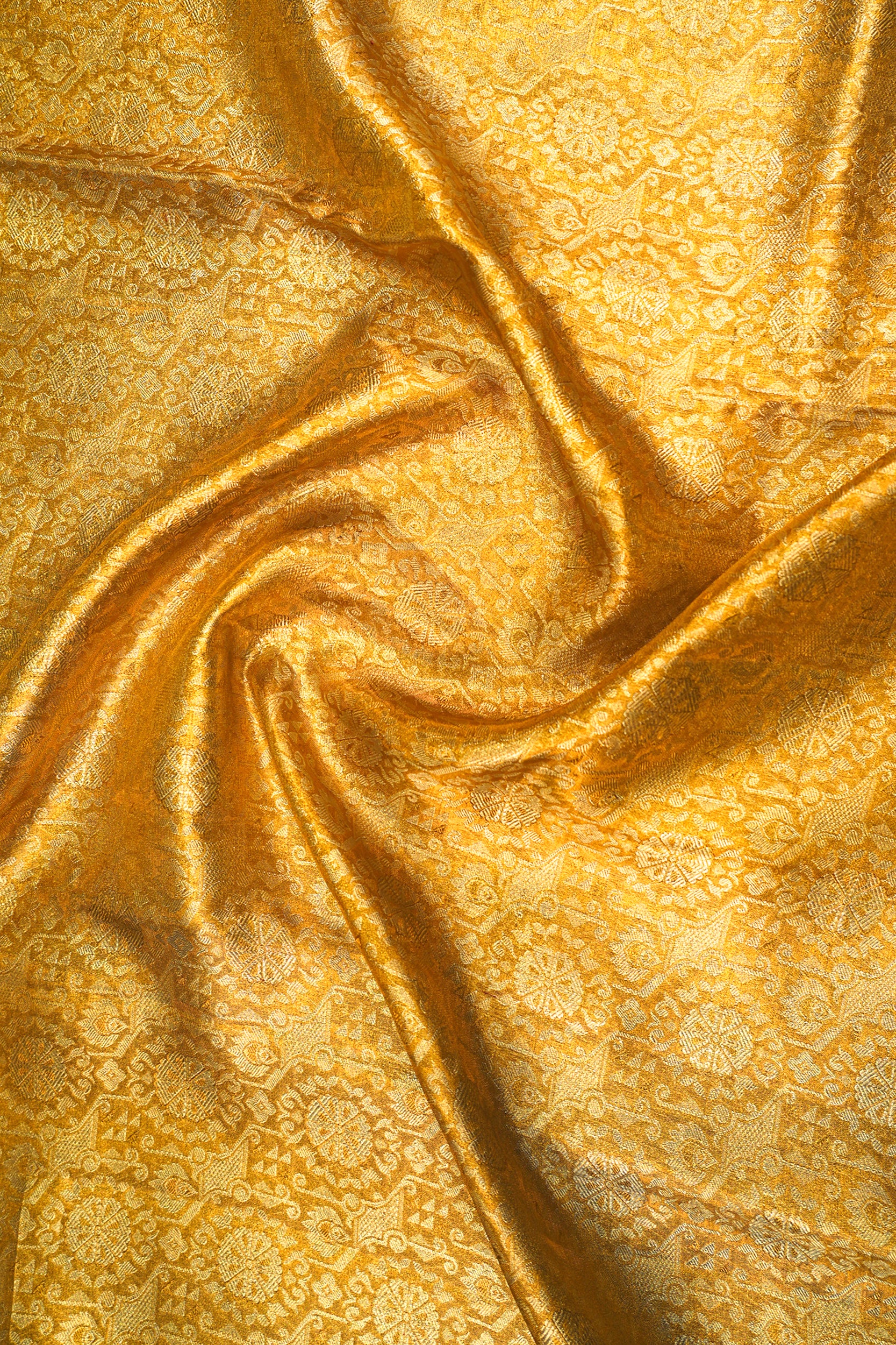 Kanchipuram Silk Tissue Brocade Gold Saree
