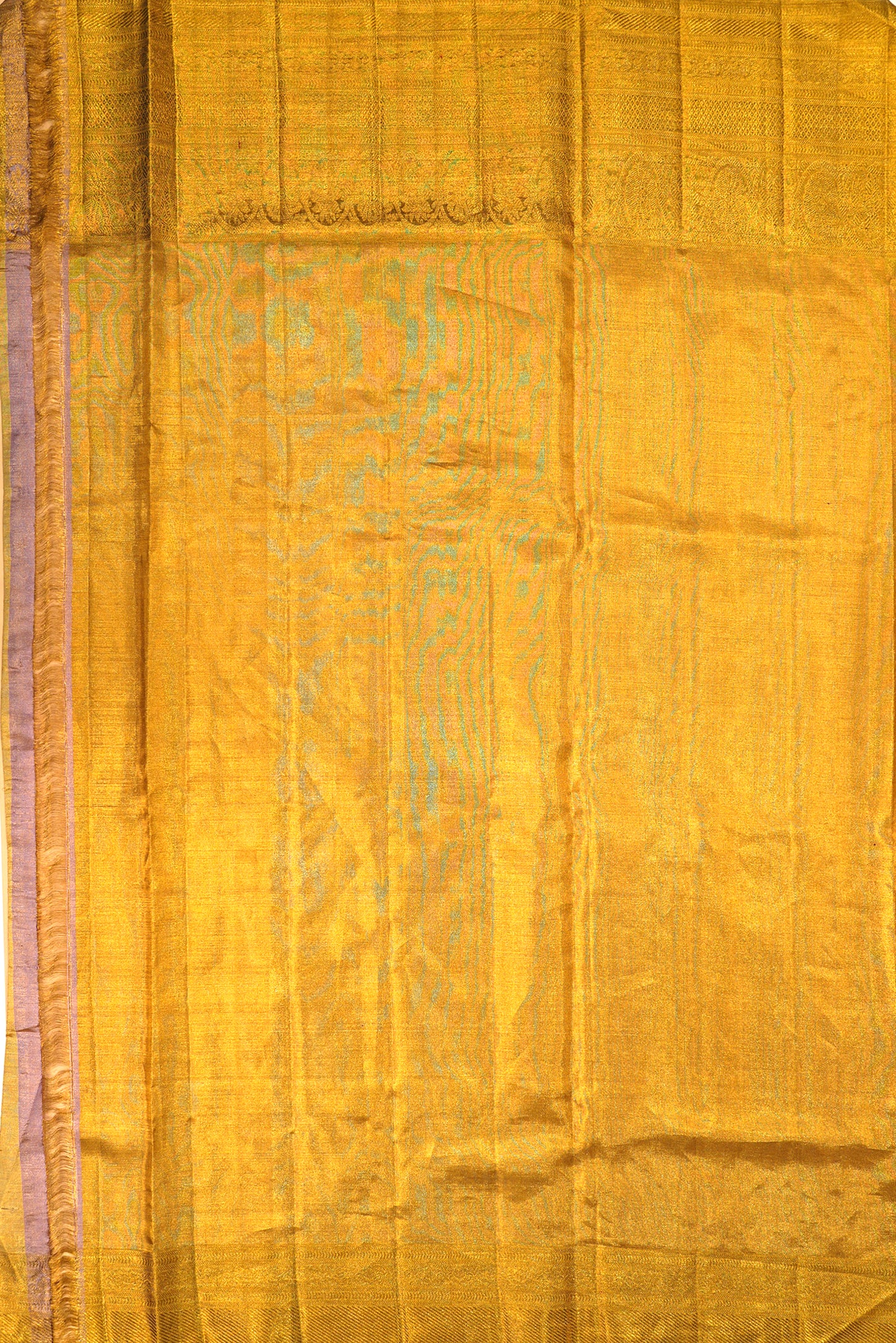 Kanchipuram Silk Tissue Brocade Gold Saree