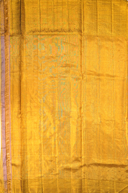Kanchipuram Silk Tissue Brocade Gold Saree