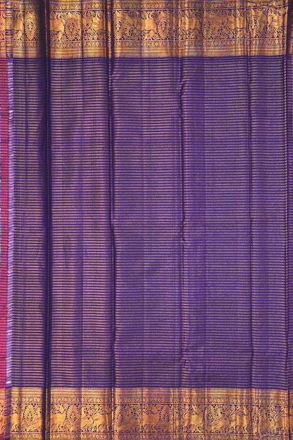 Kanchipuram Silk Checks And Butta Green Saree