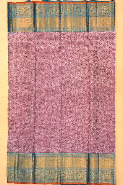 Kanchipuram Silk Brocade Lavender Saree