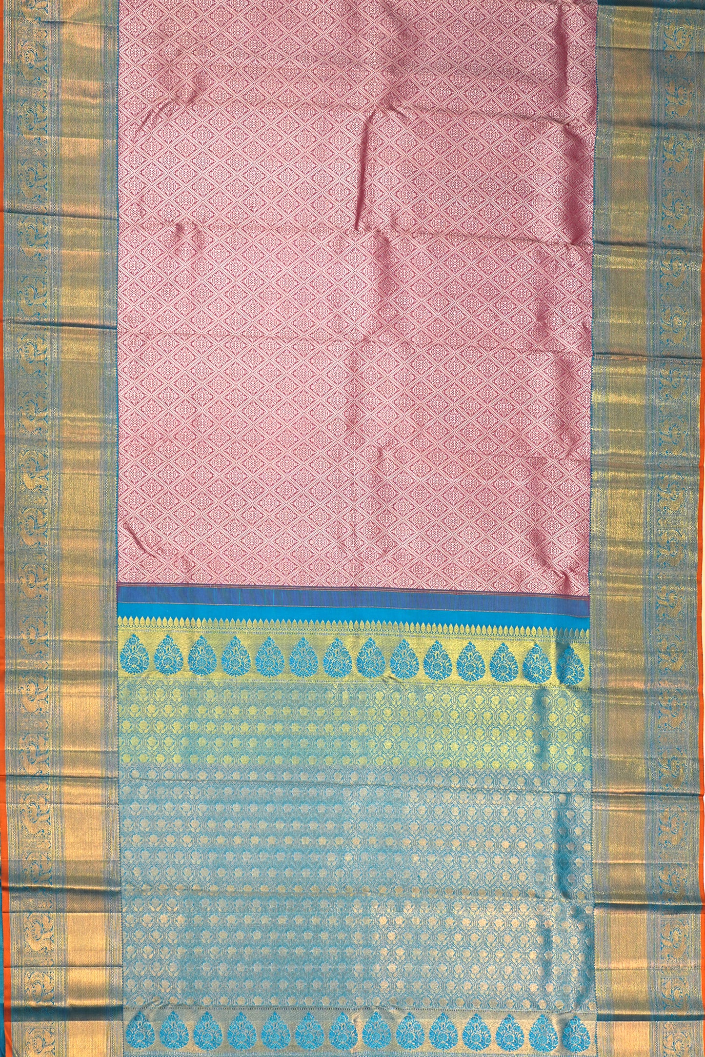 Kanchipuram Silk Brocade Lavender Saree