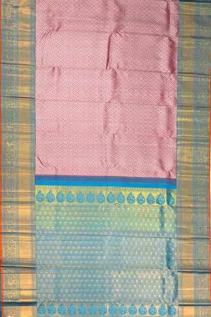 Kanchipuram Silk Brocade Lavender Saree