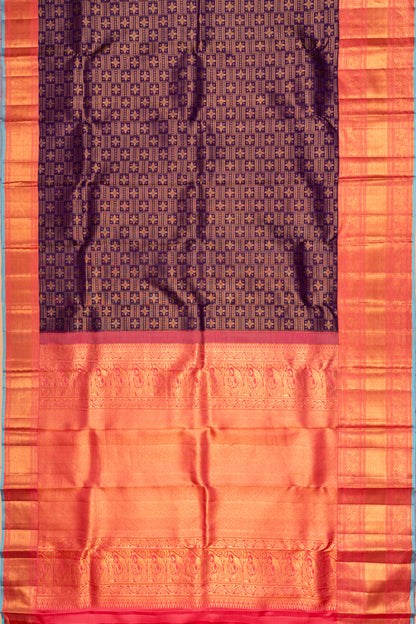 Kanchipuram Silk Brocade Violet Saree