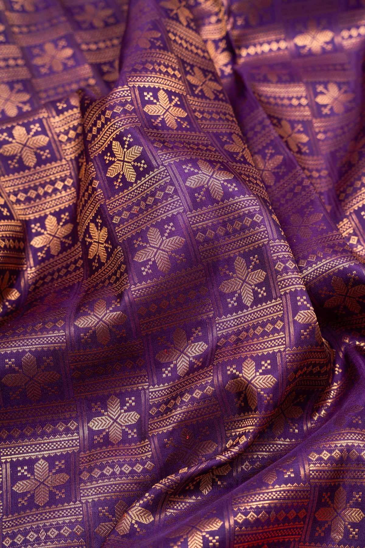 Kanchipuram Silk Brocade Violet Saree