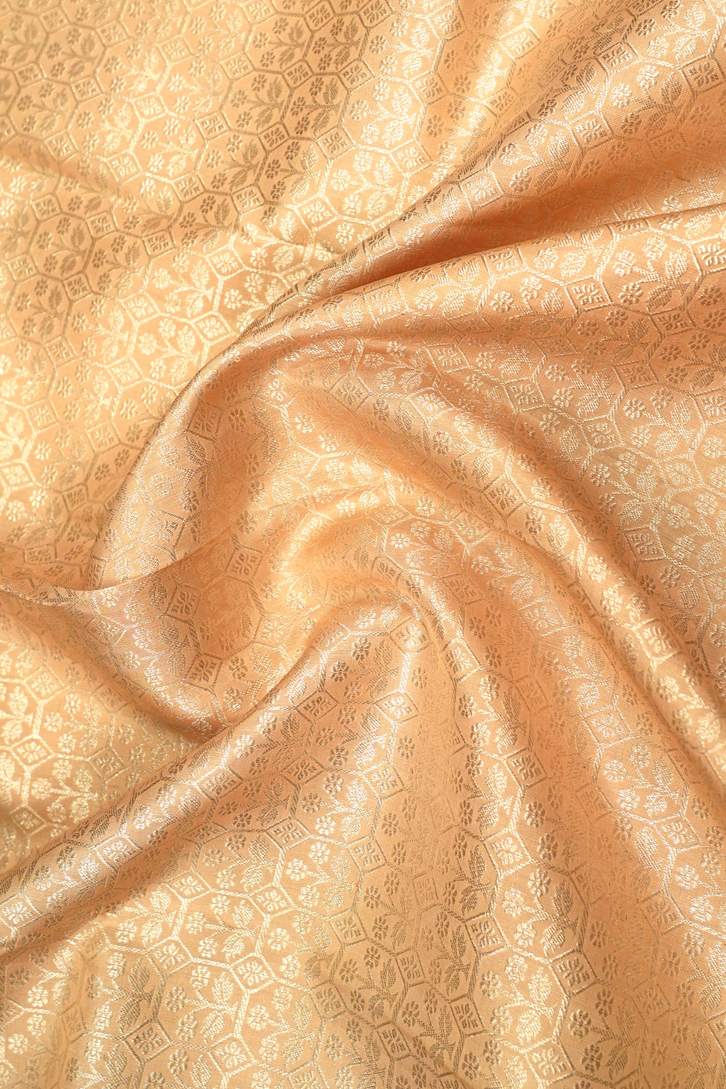 Kanchipuram Silk Brocade Cream Saree