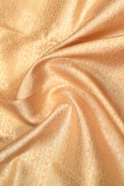 Kanchipuram Silk Brocade Cream Saree