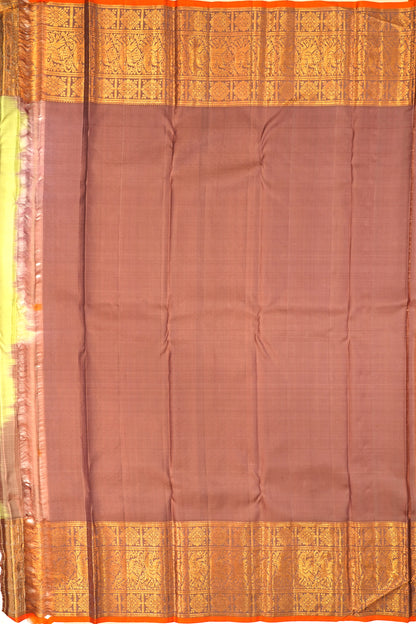 Kanchipuram Silk Brocade Cream Saree