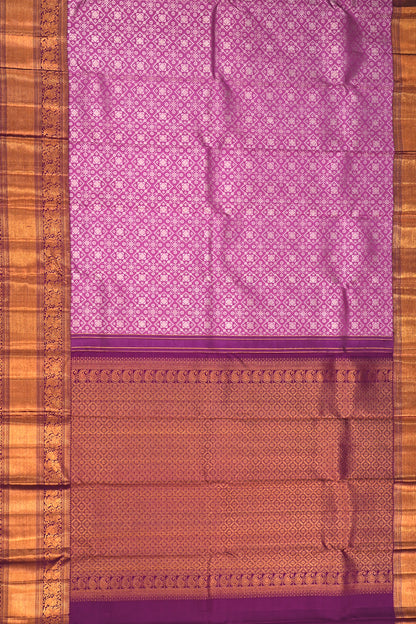 Kanchipuram Silk Brocade Lavender Saree