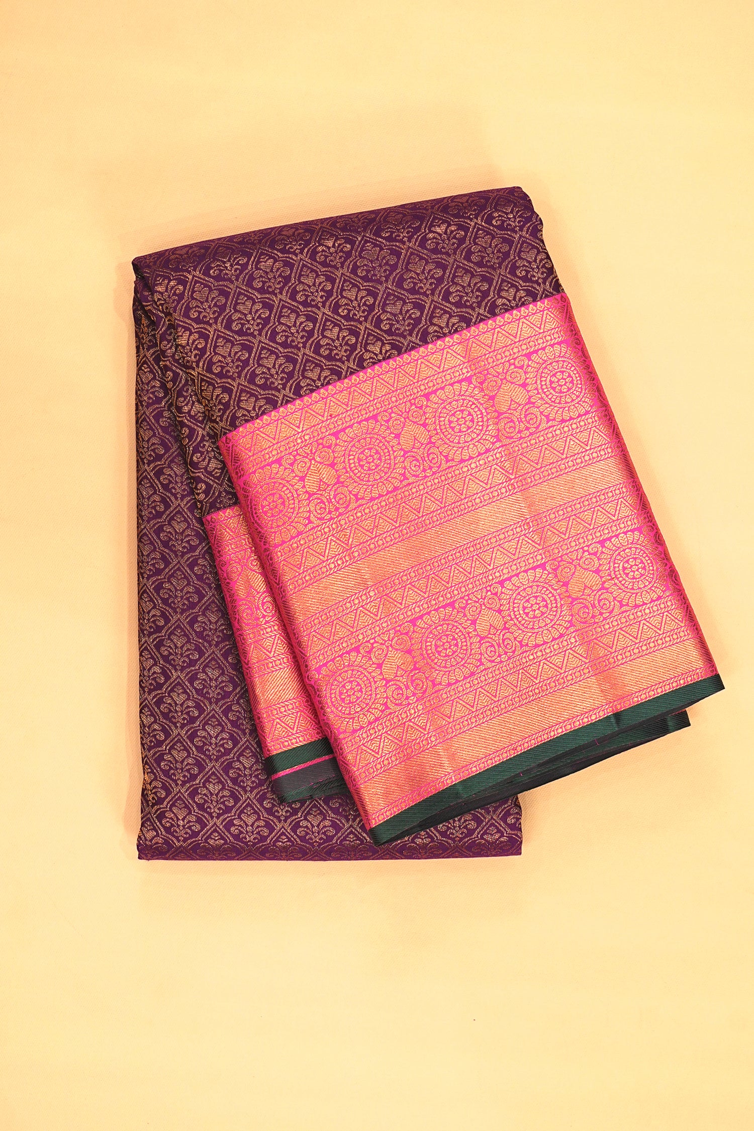 Kanchipuram Silk Brocade Purple Saree