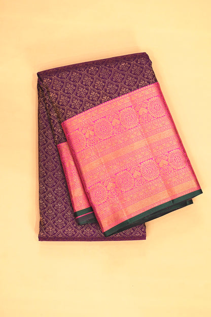 Kanchipuram Silk Brocade Purple Saree