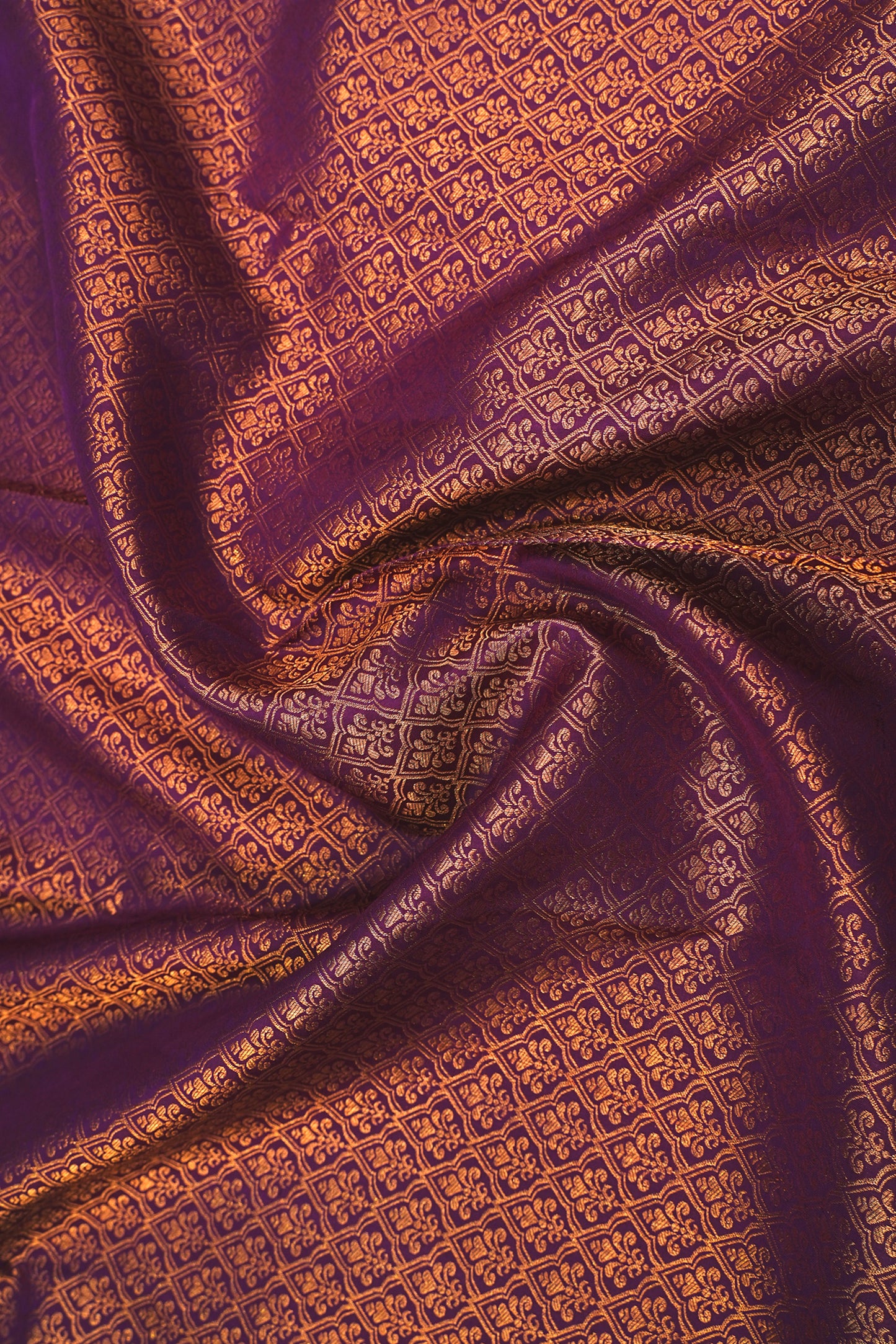 Kanchipuram Silk Brocade Purple Saree