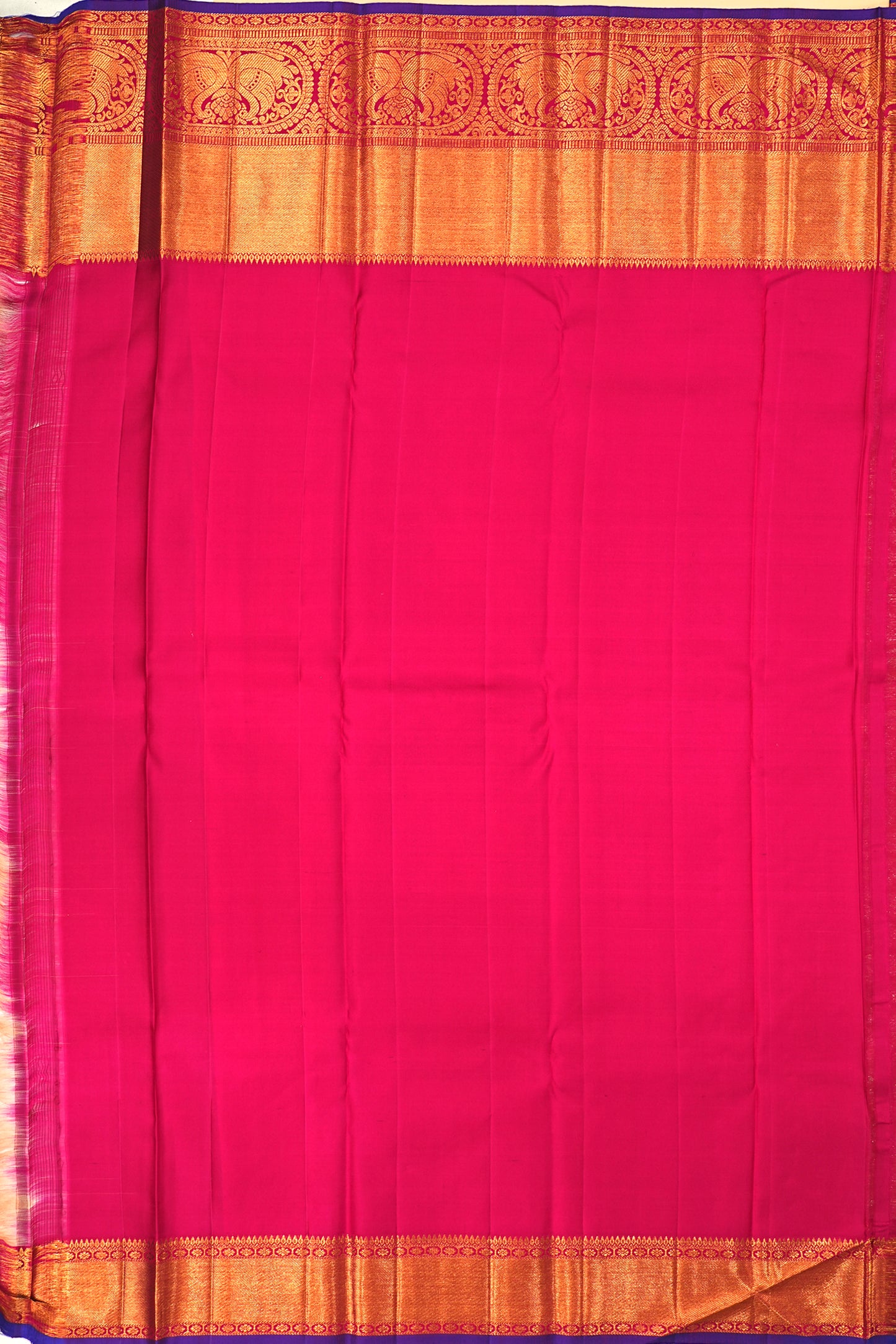 Kanchipuram Silk Jaal And Butta Pastel Orange Saree
