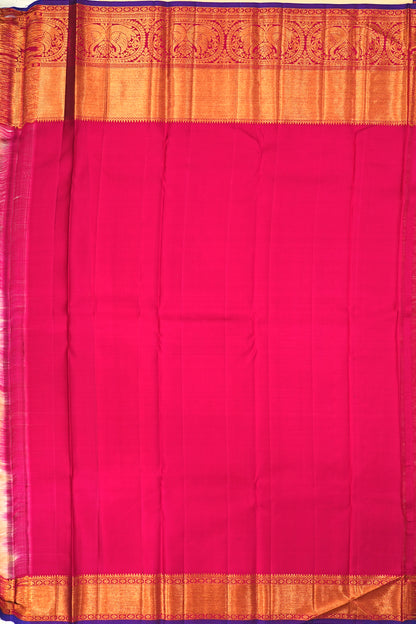 Kanchipuram Silk Jaal And Butta Pastel Orange Saree