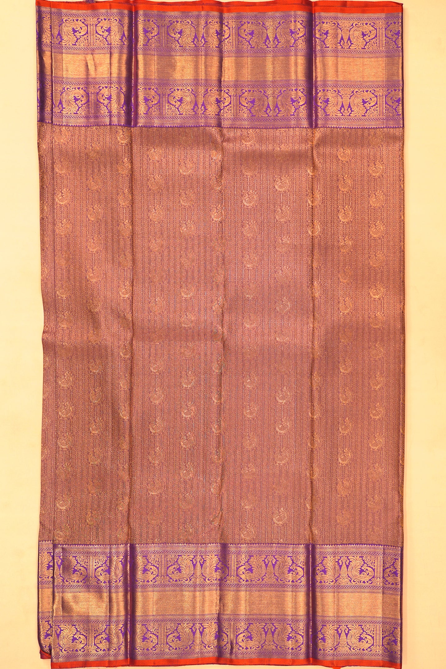 Kanchipuram Silk Brocade Lilac Saree